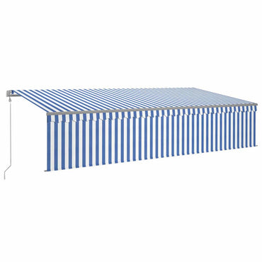 vidaXL Auvent Rétractable Automatique avec Lambrequin 6x3 m Bleu et Blanc