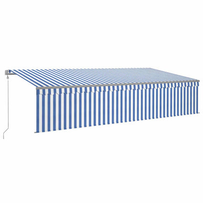 vidaXL Auvent Rétractable Automatique avec Lambrequin 6x3 m Bleu et Blanc