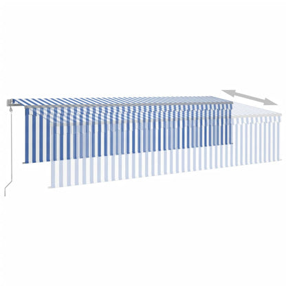 vidaXL Auvent Rétractable Automatique avec Lambrequin 6x3 m Bleu et Blanc