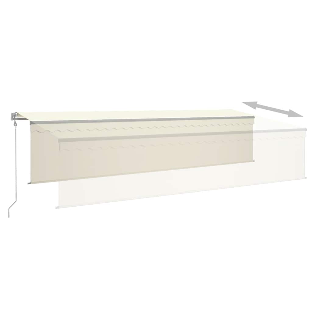 vidaXL Markise Automatisch Einziehbar mit Volant 6x3 m Creme