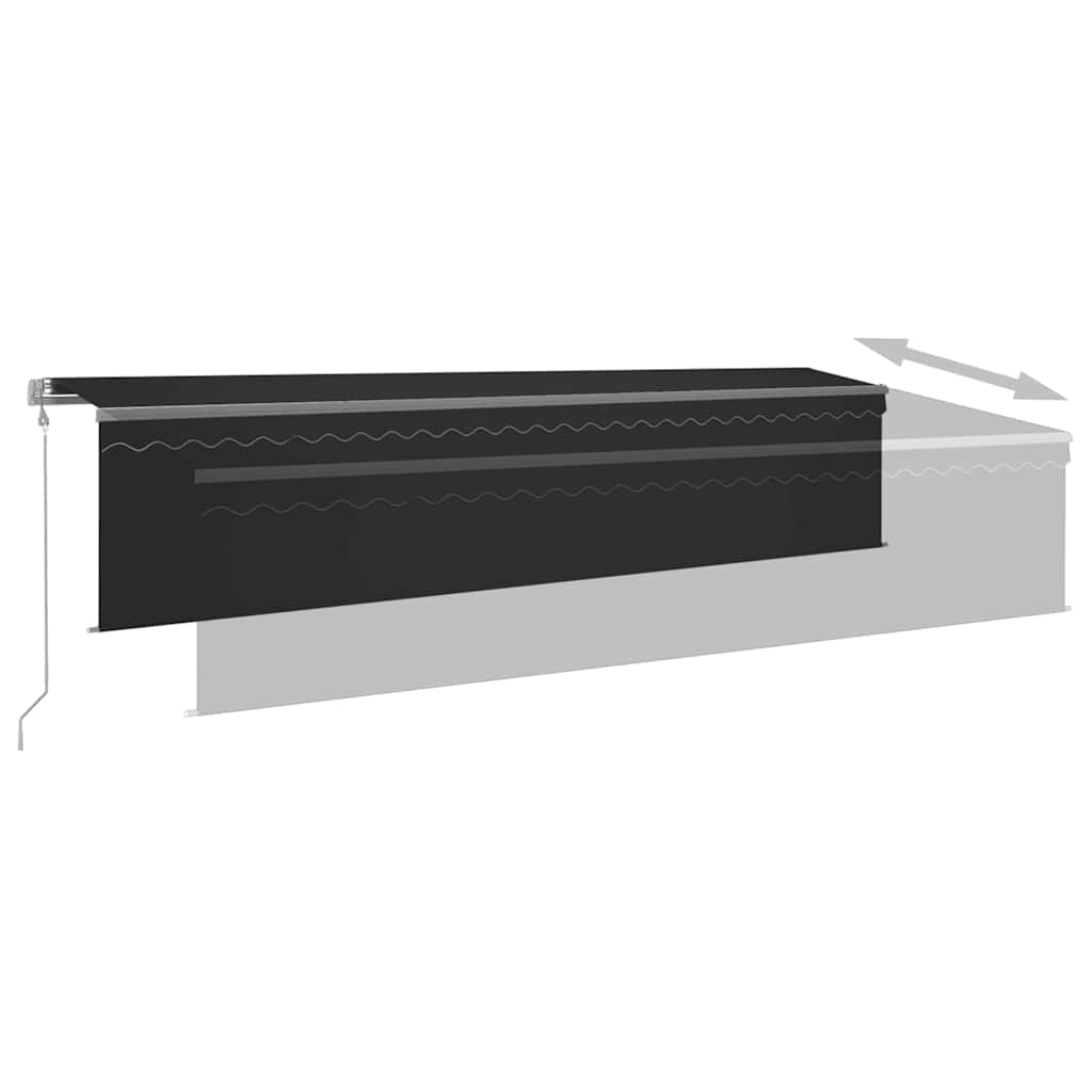 vidaXL Markise Automatisch Einziehbar mit Volant 6x3 m Anthrazit