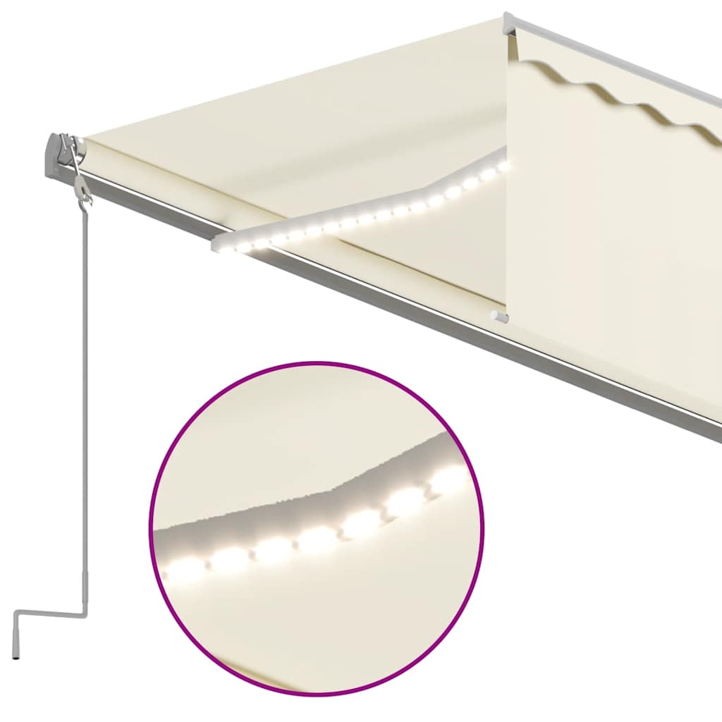 vidaXL Markise Automatisch mit Rollo LED Windsensor 6x3 m Creme