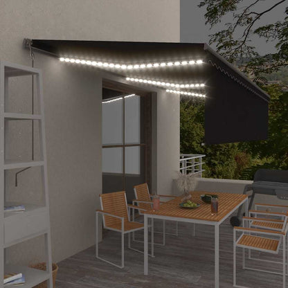 vidaXL Markise Automatisch mit Rollo LED Windsensor 6x3m Anthrazit