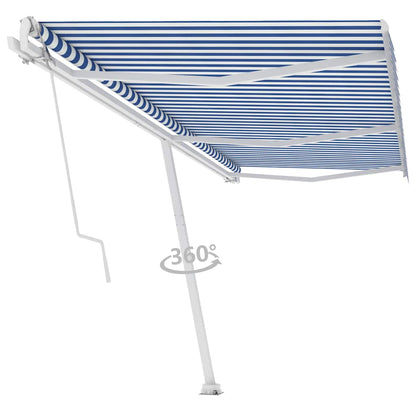vidaXL Standmarkise Automatisch 600x300 cm Blau/Weiß