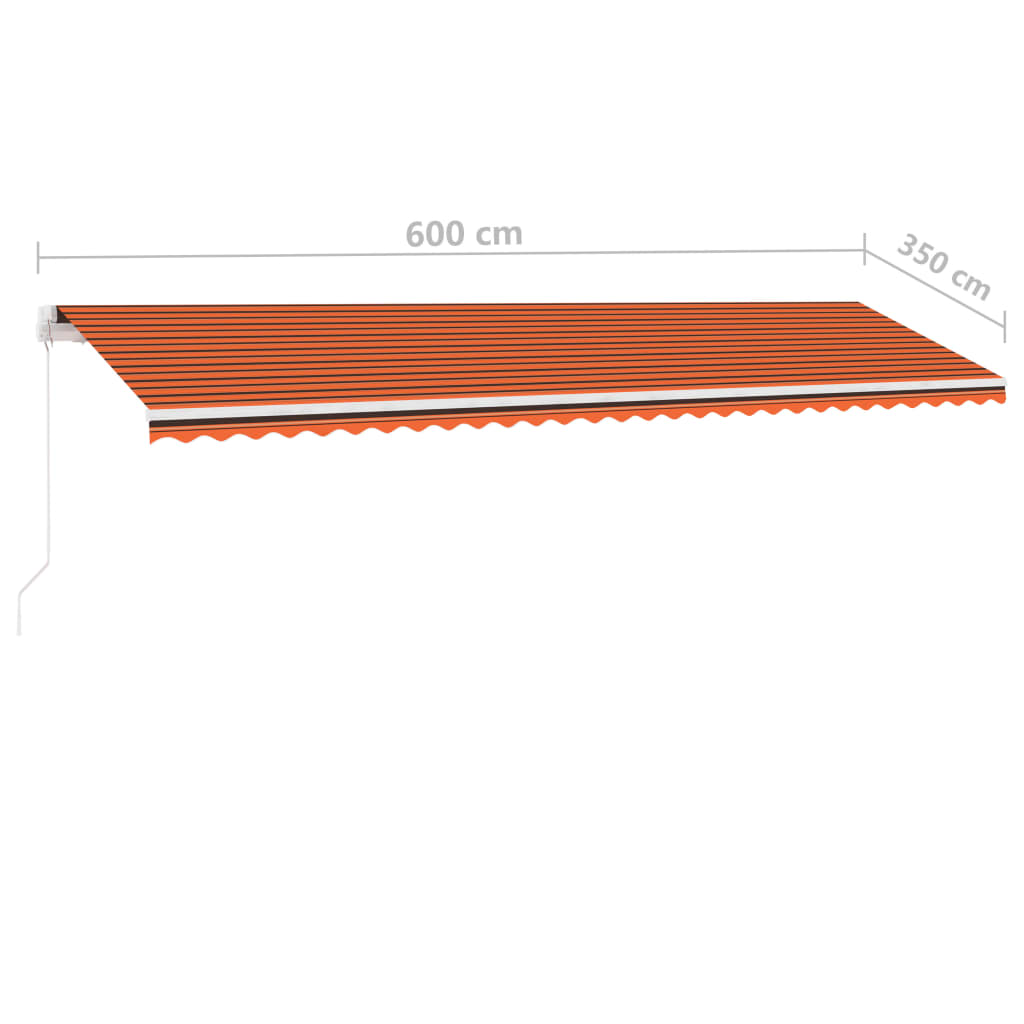 vidaXL Standmarkise Manuell Einziehbar 600x350 cm Orange/Braun