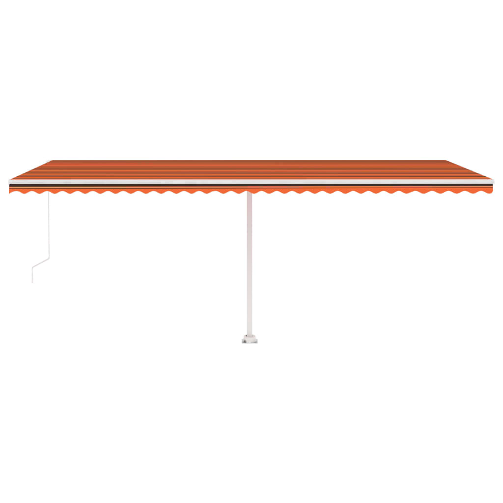 vidaXL Markise Manuell Einziehbar mit LED 600x350 cm Orange und Braun