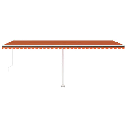 vidaXL Markise Manuell Einziehbar mit LED 600x350 cm Orange und Braun