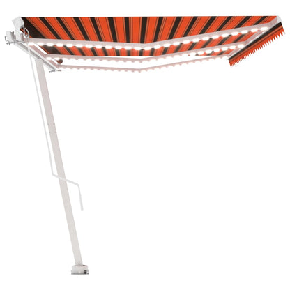 vidaXL Markise Manuell Einziehbar mit LED 600x350 cm Orange und Braun