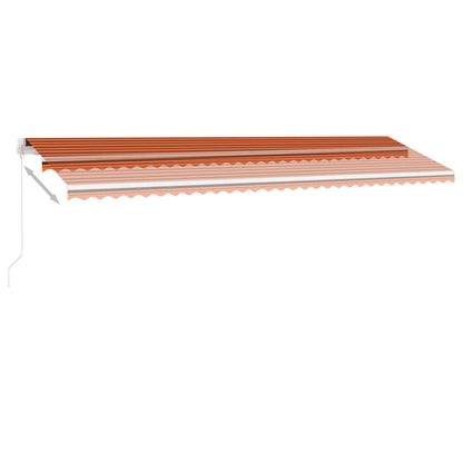 vidaXL Markise Manuell Einziehbar mit LED 600x350 cm Orange und Braun
