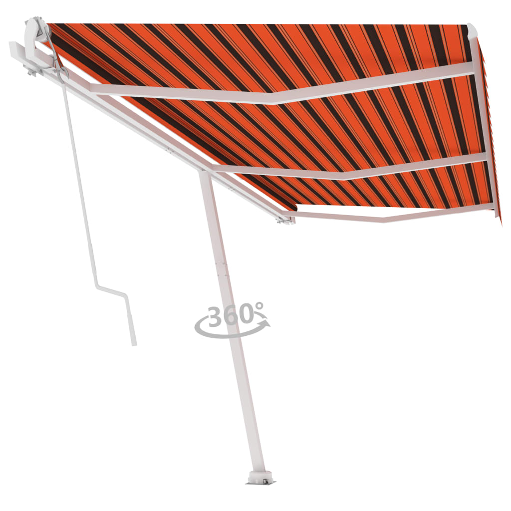 vidaXL Standmarkise Automatisch 600x350 cm Orange/Braun