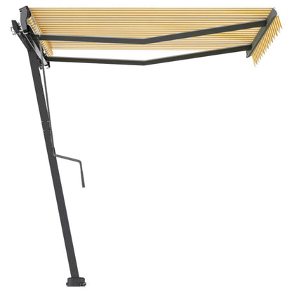 vidaXL Standmarkise Manuell Einziehbar 300x250 cm Gelb/Weiß