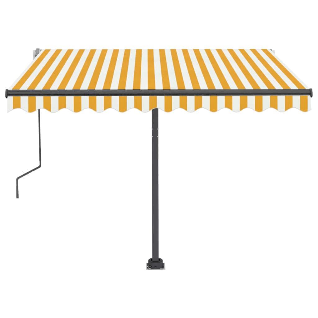 vidaXL Standmarkise Manuell Einziehbar 300x250 cm Gelb/Weiß