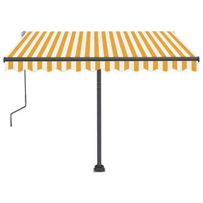 vidaXL Standmarkise Manuell Einziehbar 300x250 cm Gelb/Weiß
