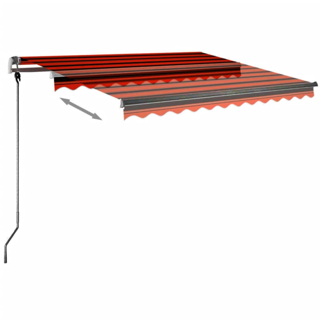 vidaXL Standmarkise Manuell Einziehbar 300x250 cm Orange/Braun