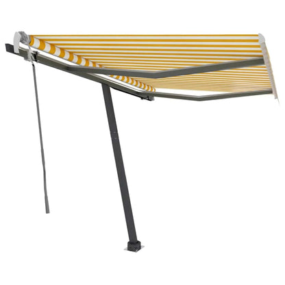 vidaXL Markise Manuell Einziehbar mit LED 300x250 cm Gelb und Weiß