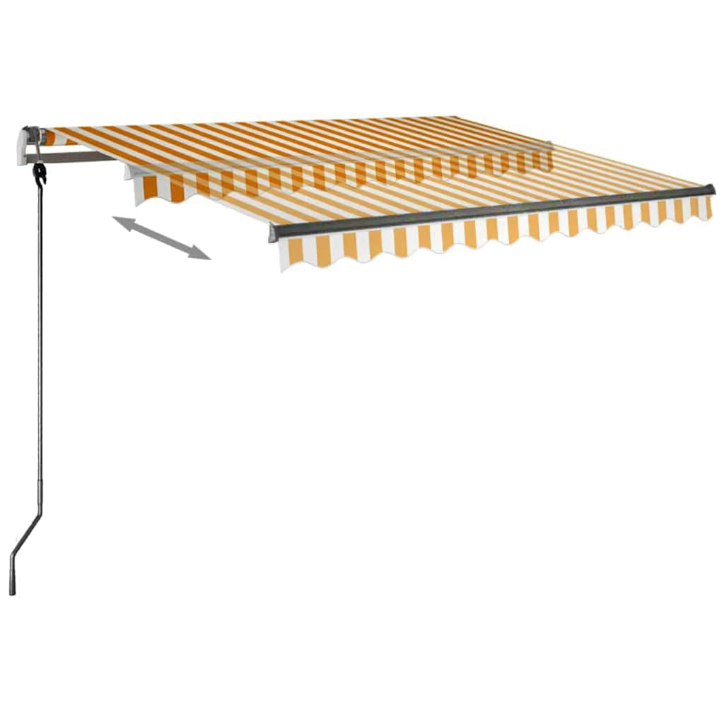 vidaXL Markise Manuell Einziehbar mit LED 300x250 cm Gelb und Weiß