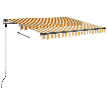vidaXL Markise Manuell Einziehbar mit LED 300x250 cm Gelb und Weiß