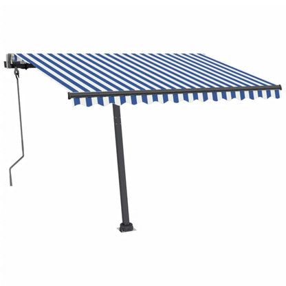 vidaXL Standmarkise Automatisch 300x250 cm Blau/Weiß