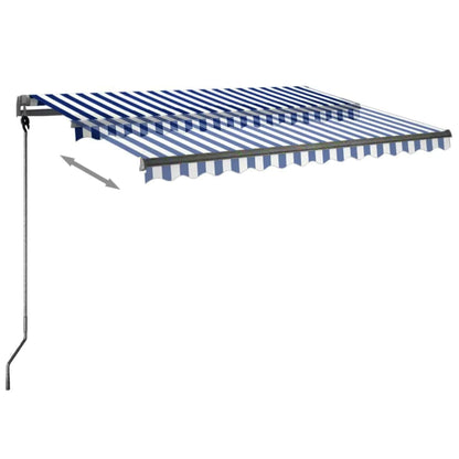 vidaXL Standmarkise Automatisch 300x250 cm Blau/Weiß