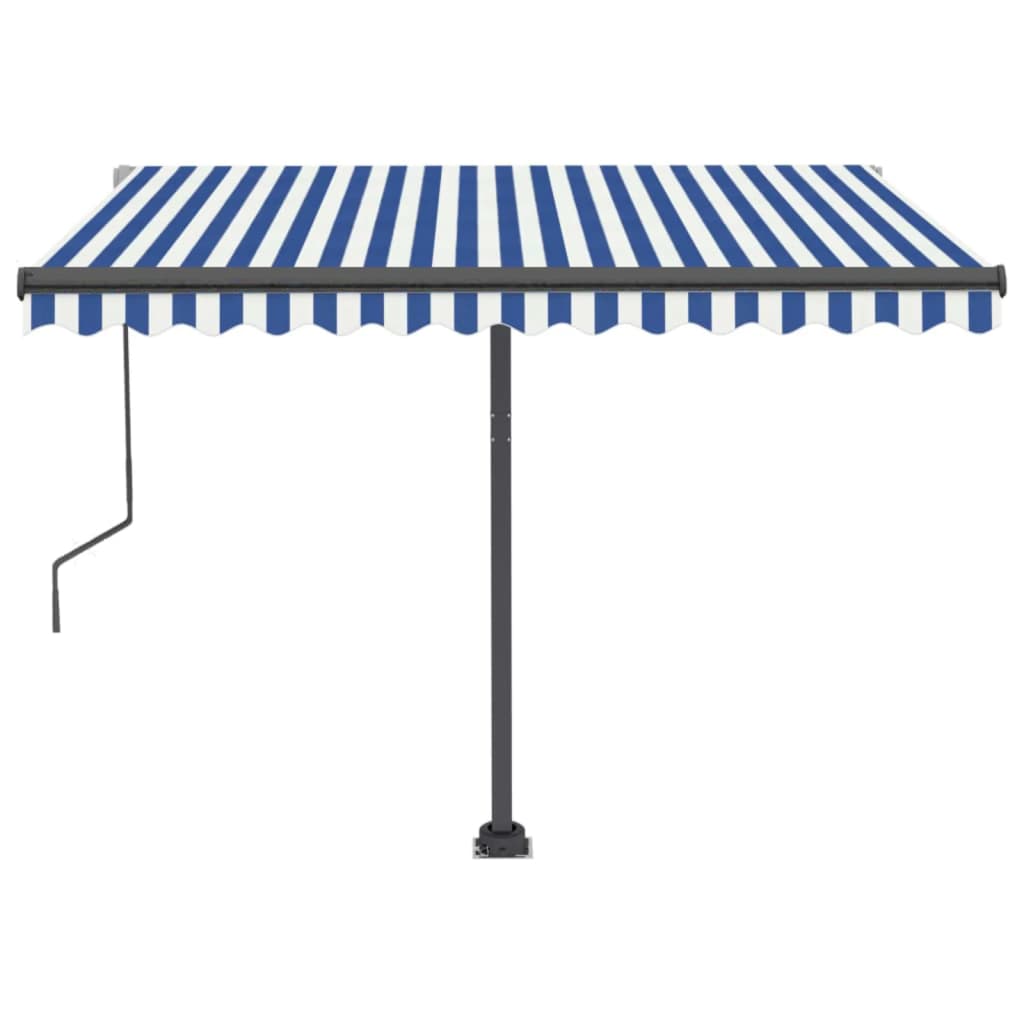 vidaXL Standmarkise Automatisch 300x250 cm Blau/Weiß