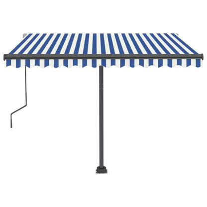 vidaXL Standmarkise Automatisch 300x250 cm Blau/Weiß