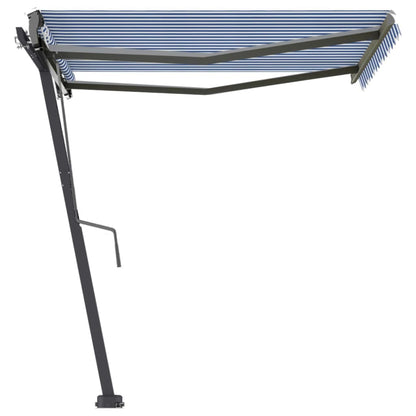 vidaXL Standmarkise Automatisch 300x250 cm Blau/Weiß