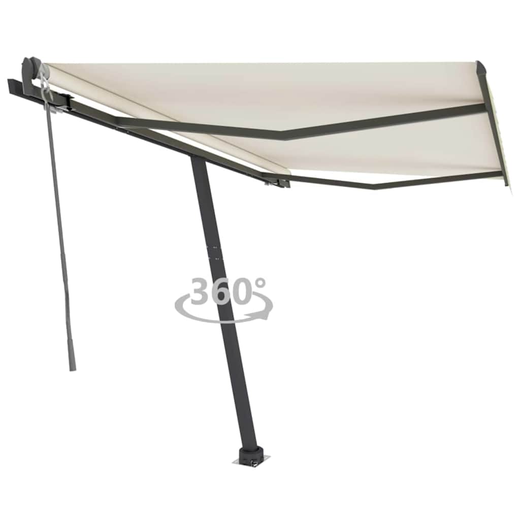 vidaXL Store banne autoportant automatique 300x250 cm Blanc cassé