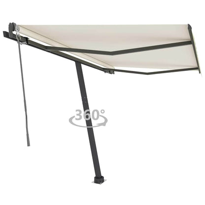vidaXL Store banne autoportant automatique 300x250 cm Blanc cassé