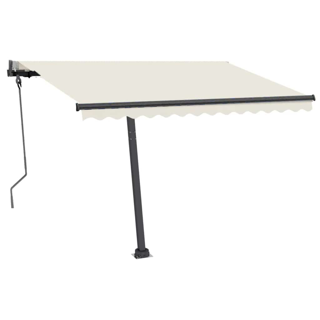 vidaXL Store banne autoportant automatique 300x250 cm Blanc cassé