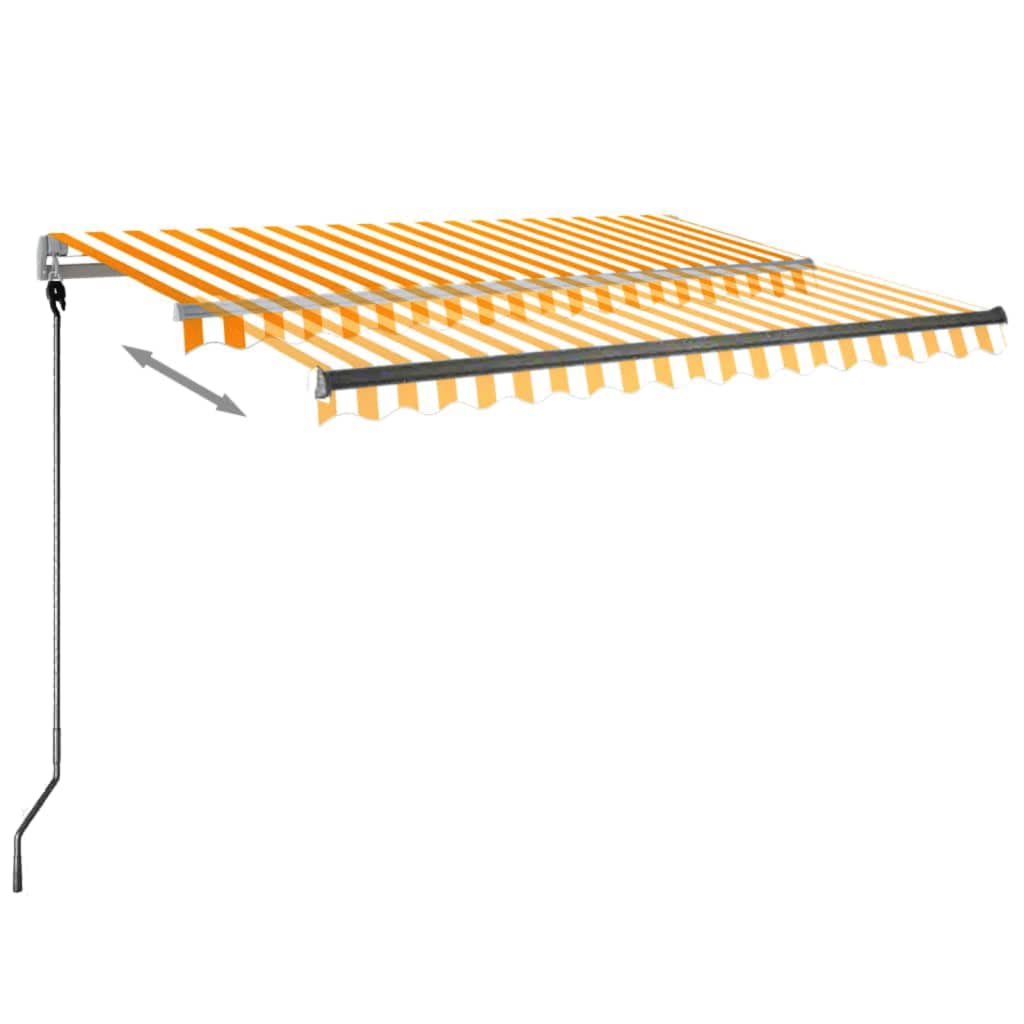 vidaXL Standmarkise Automatisch 300x250 cm Gelb/Weiß