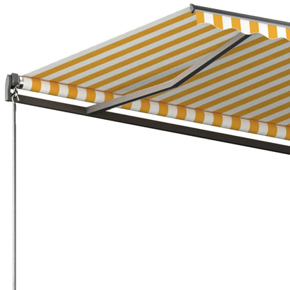 vidaXL Standmarkise Automatisch 300x250 cm Gelb/Weiß