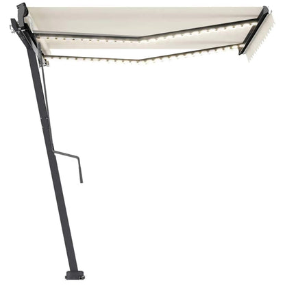 vidaXL Automatische Markise mit LED & Windsensor 300x250 cm Creme
