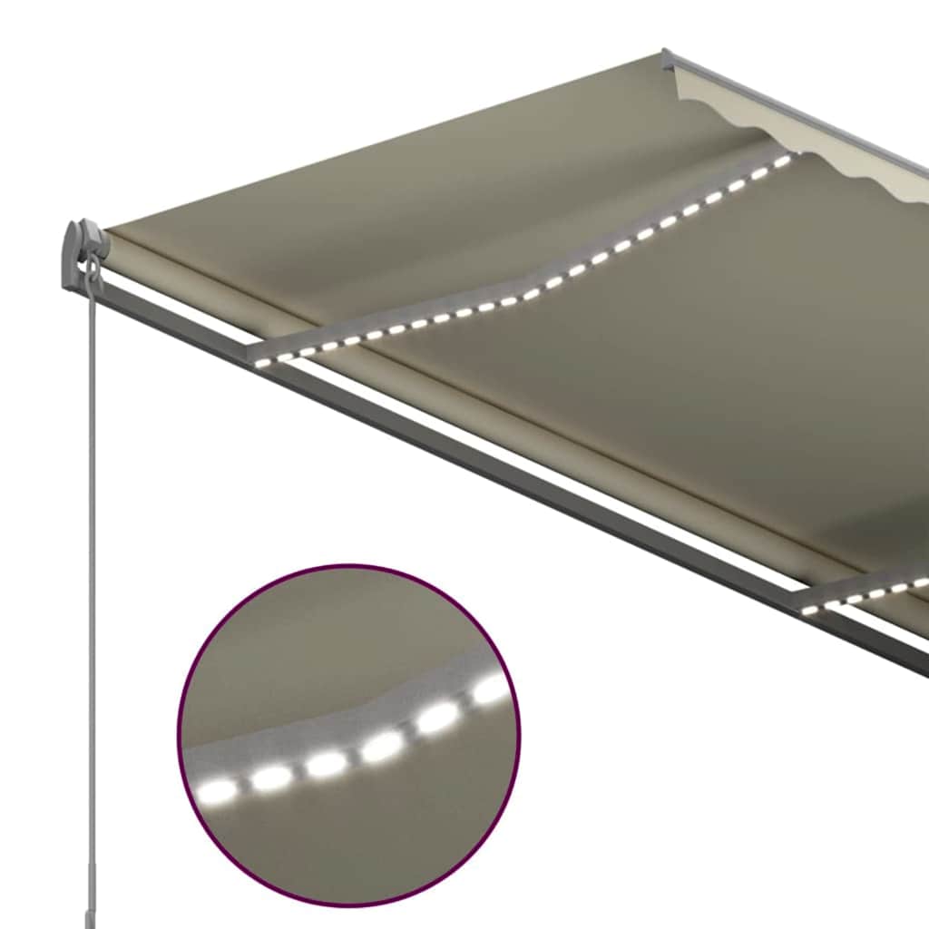 vidaXL Automatische Markise mit LED & Windsensor 300x250 cm Creme