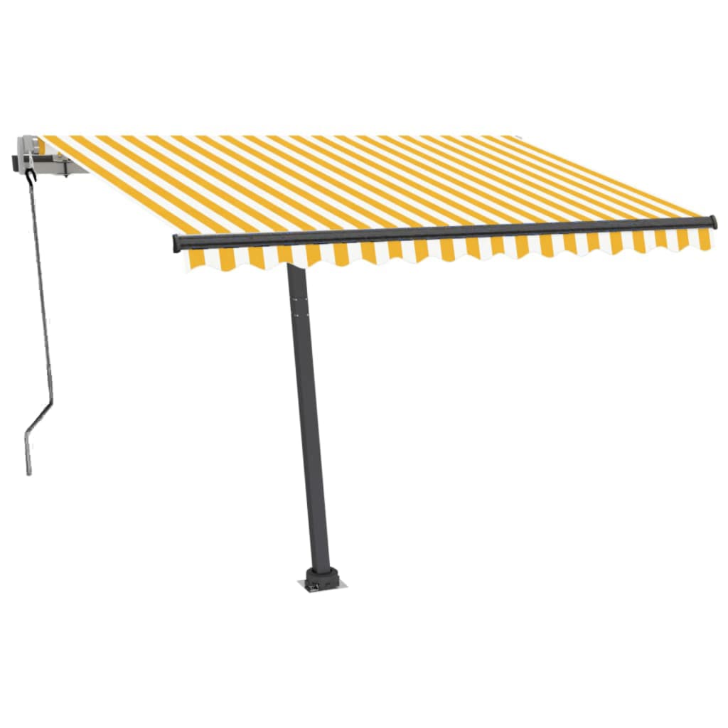 vidaXL Automatische Markise mit LED & Windsensor 300x250 cm Gelb/Weiß