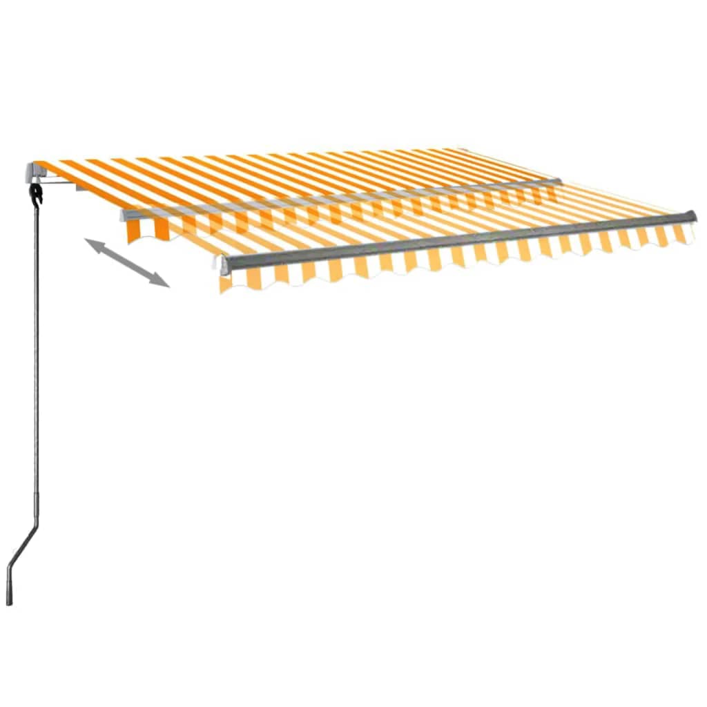 vidaXL Automatische Markise mit LED & Windsensor 300x250 cm Gelb/Weiß