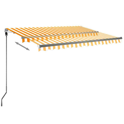 vidaXL Automatische Markise mit LED & Windsensor 300x250 cm Gelb/Weiß
