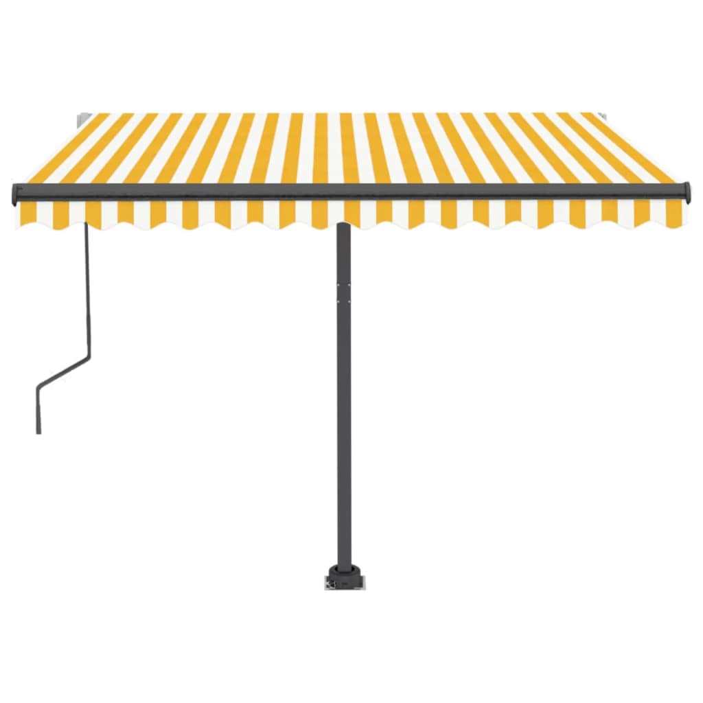 vidaXL Automatische Markise mit LED & Windsensor 300x250 cm Gelb/Weiß
