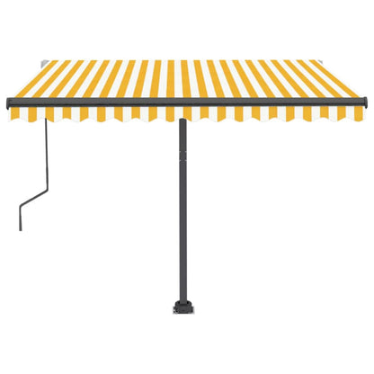 vidaXL Automatische Markise mit LED & Windsensor 300x250 cm Gelb/Weiß