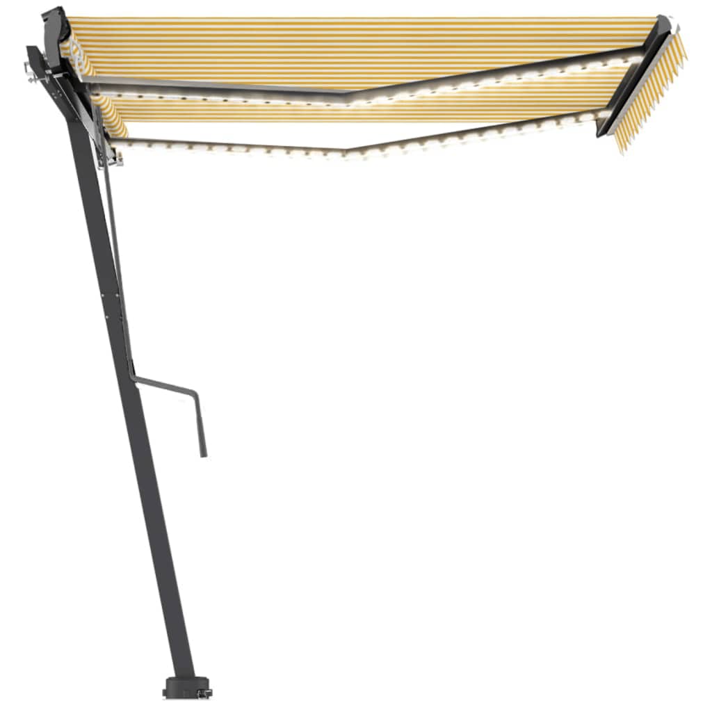vidaXL Automatische Markise mit LED & Windsensor 300x250 cm Gelb/Weiß