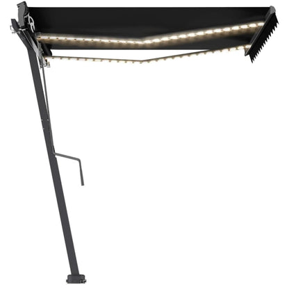 vidaXL Automatische Markise mit LED & Windsensor 300x250 cm Anthrazit