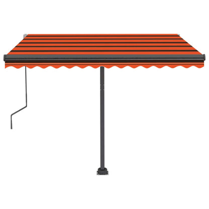 vidaXL Automatische Markise mit LED Windsensor 300x250 cm Orange/Braun