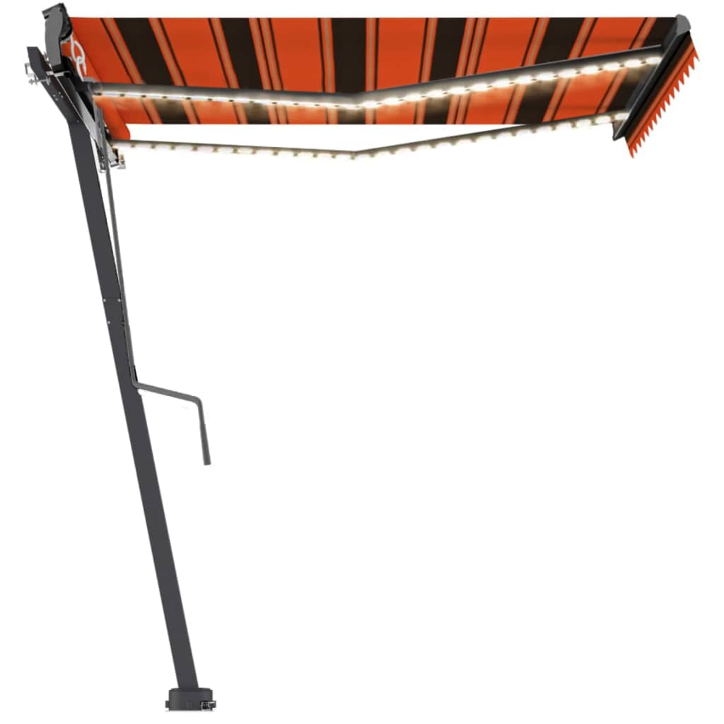 vidaXL Automatische Markise mit LED Windsensor 300x250 cm Orange/Braun