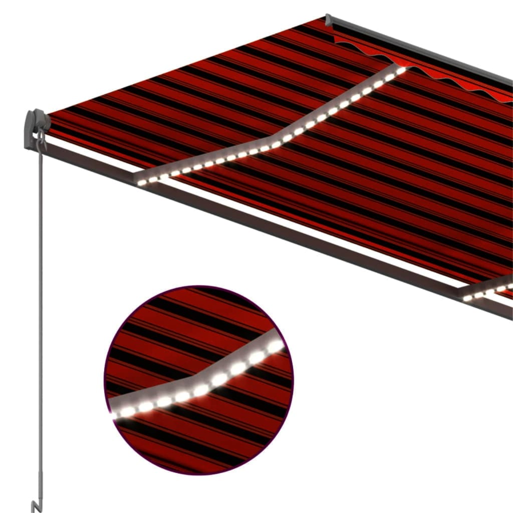 vidaXL Automatische Markise mit LED Windsensor 300x250 cm Orange/Braun