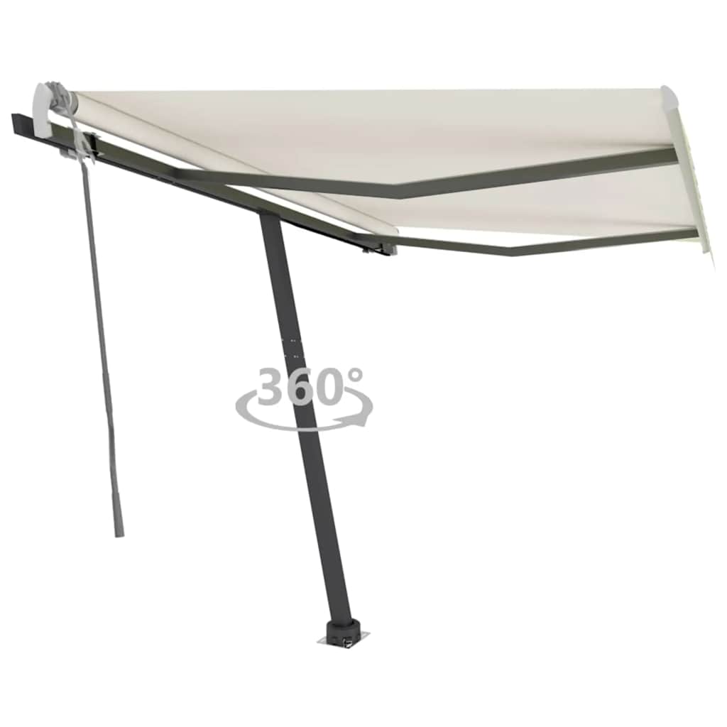 vidaXL Standmarkise Manuell Einziehbar 350x250 cm Creme
