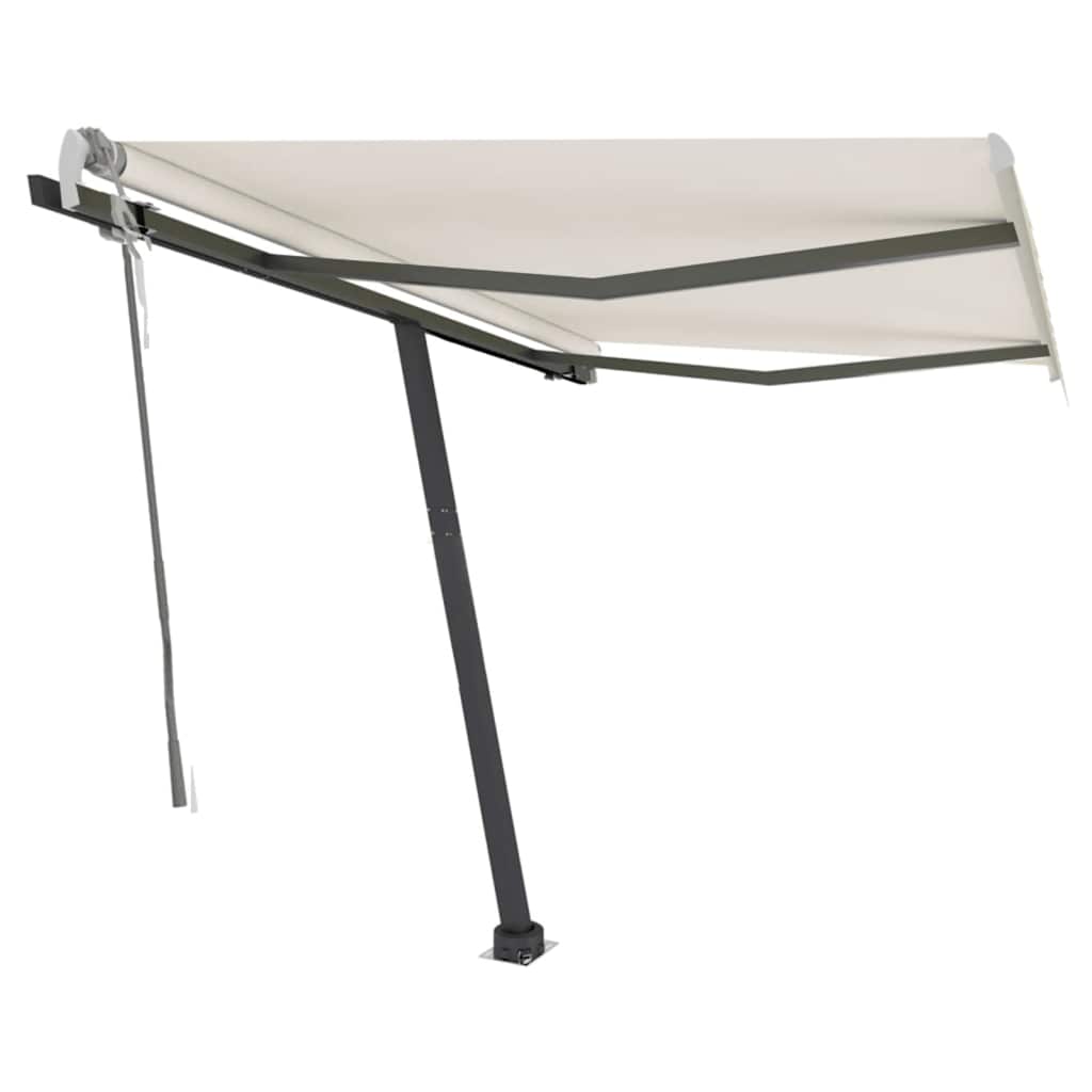 vidaXL Standmarkise Manuell Einziehbar 350x250 cm Creme