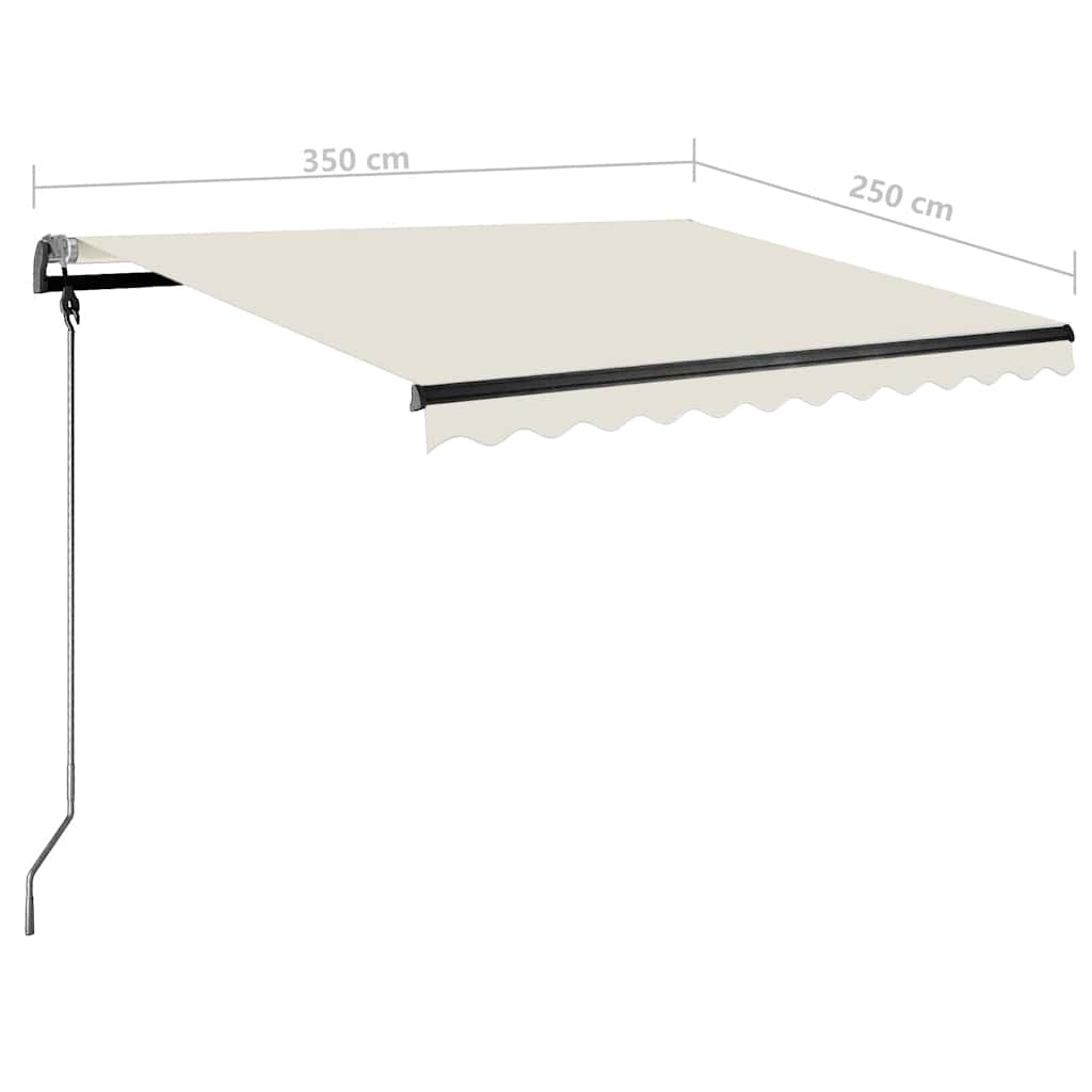 vidaXL Standmarkise Manuell Einziehbar 350x250 cm Creme