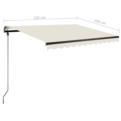 vidaXL Standmarkise Manuell Einziehbar 350x250 cm Creme
