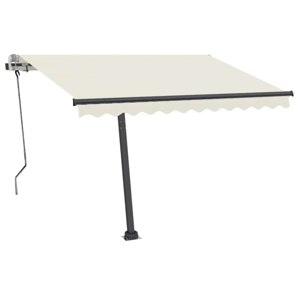 vidaXL Standmarkise Manuell Einziehbar 350x250 cm Creme