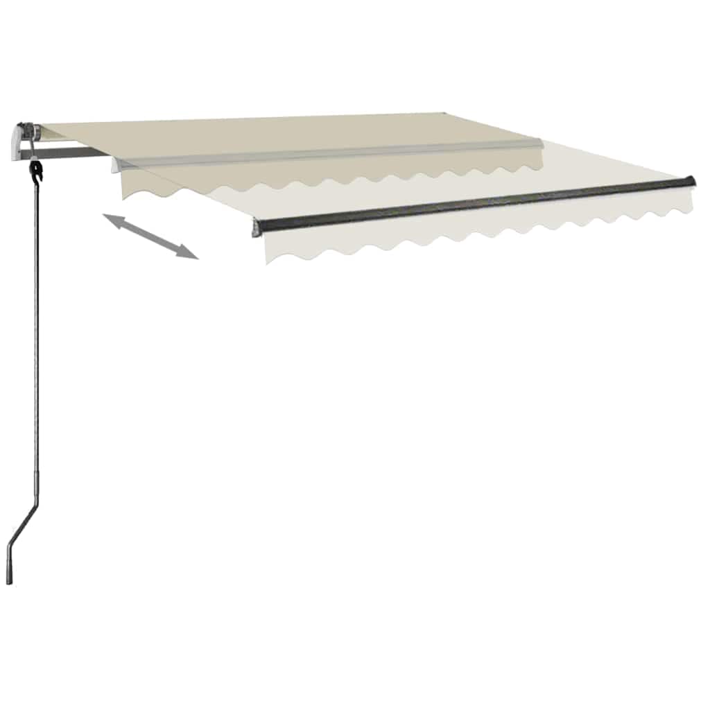 vidaXL Standmarkise Manuell Einziehbar 350x250 cm Creme
