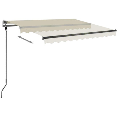 vidaXL Standmarkise Manuell Einziehbar 350x250 cm Creme
